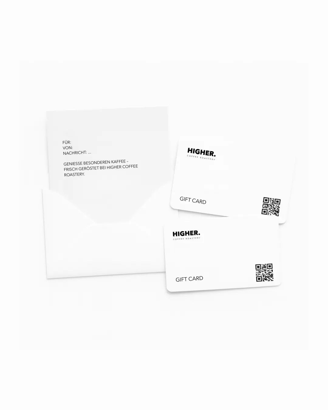 Higher Coffee Gift Card für Specialty Coffee, minimalistisches Design